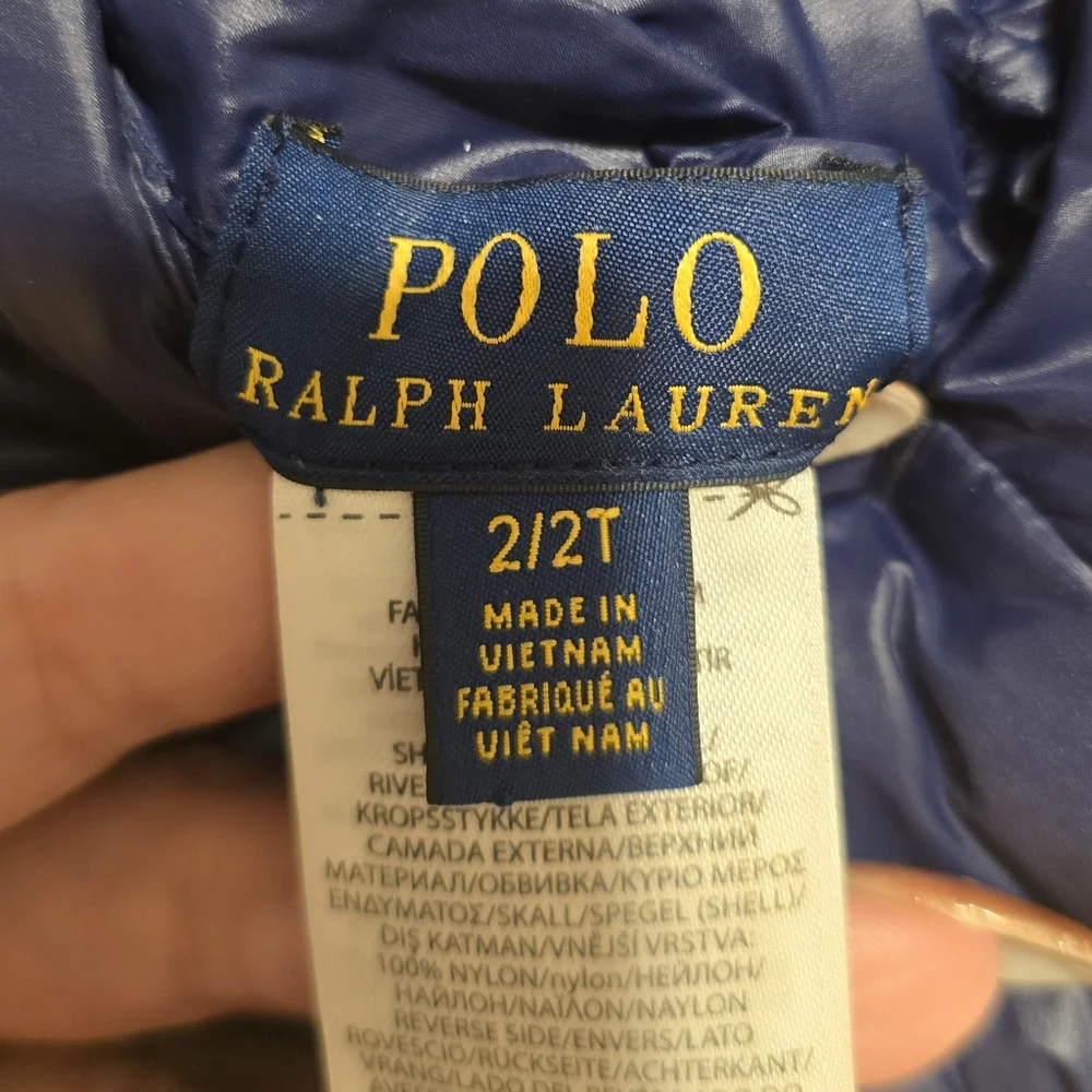 Polo Ralph Lauren Quilted Puffer Vest Size 2T